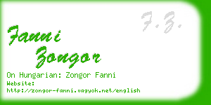 fanni zongor business card